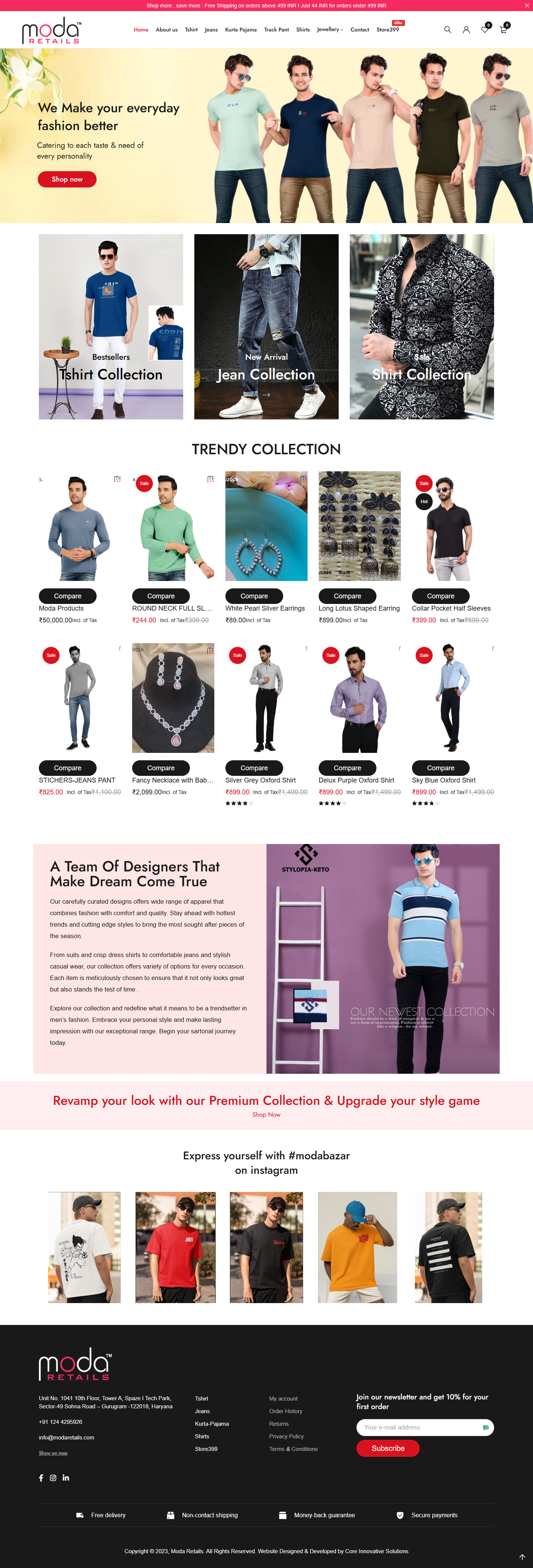Moda retails online shopping store for men, women and kids for budgeted products