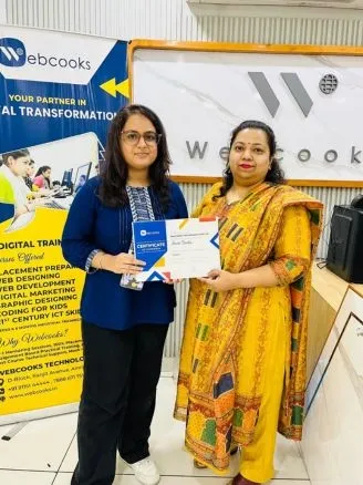 Swata kumari completes web designing program, demonstrating proficiency in UX/UI principles with hands-on projects and practical training